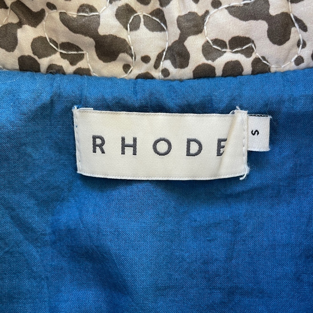 RHODE quilted patchwork blue jacket size S - image 3